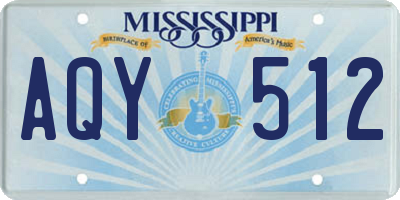 MS license plate AQY512