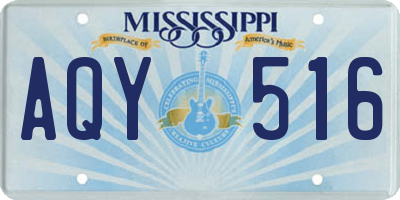 MS license plate AQY516