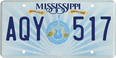 MS license plate AQY517