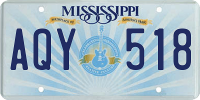 MS license plate AQY518