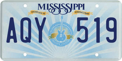 MS license plate AQY519