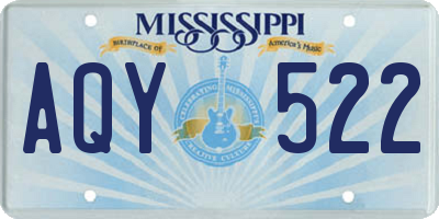MS license plate AQY522