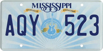 MS license plate AQY523