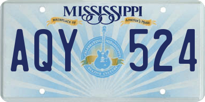 MS license plate AQY524