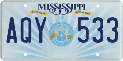 MS license plate AQY533