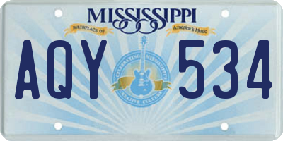 MS license plate AQY534