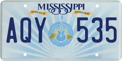 MS license plate AQY535