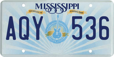 MS license plate AQY536