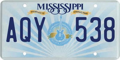 MS license plate AQY538