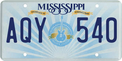 MS license plate AQY540