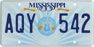 MS license plate AQY542