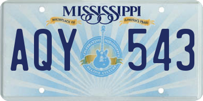 MS license plate AQY543