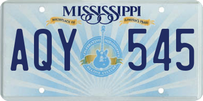 MS license plate AQY545