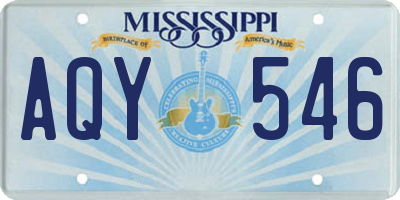 MS license plate AQY546