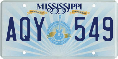 MS license plate AQY549