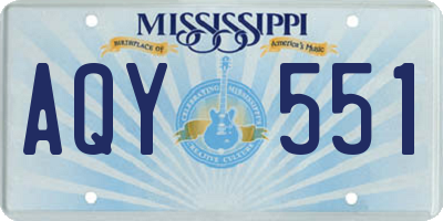 MS license plate AQY551