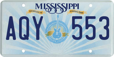 MS license plate AQY553
