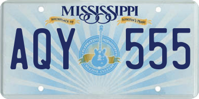 MS license plate AQY555