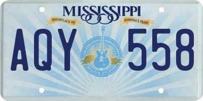 MS license plate AQY558