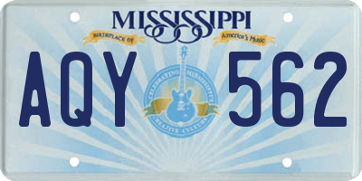 MS license plate AQY562