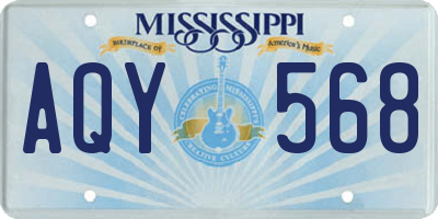 MS license plate AQY568