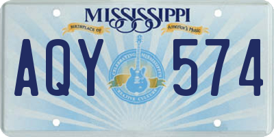 MS license plate AQY574
