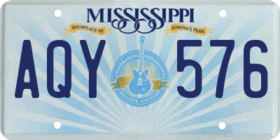 MS license plate AQY576