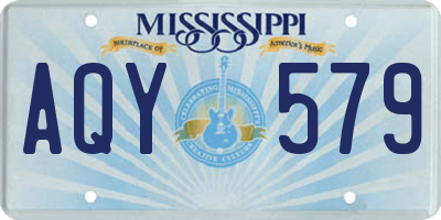 MS license plate AQY579