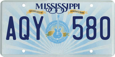 MS license plate AQY580