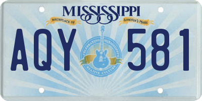 MS license plate AQY581