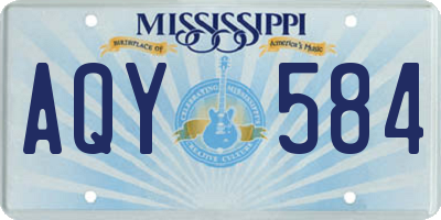MS license plate AQY584