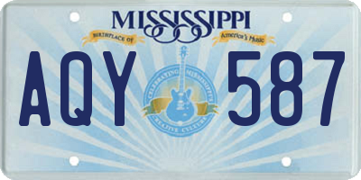 MS license plate AQY587
