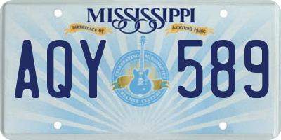MS license plate AQY589