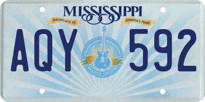 MS license plate AQY592