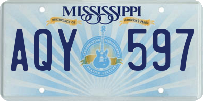 MS license plate AQY597