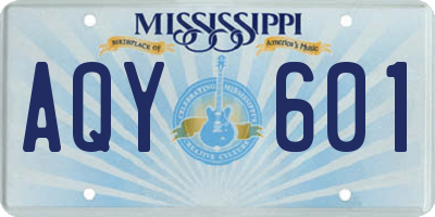MS license plate AQY601