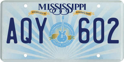 MS license plate AQY602