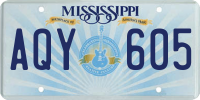 MS license plate AQY605