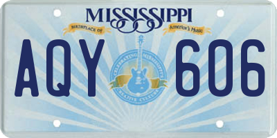 MS license plate AQY606