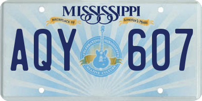MS license plate AQY607