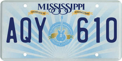 MS license plate AQY610