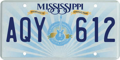 MS license plate AQY612