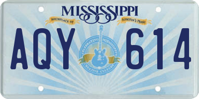 MS license plate AQY614