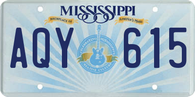 MS license plate AQY615