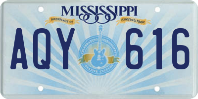 MS license plate AQY616
