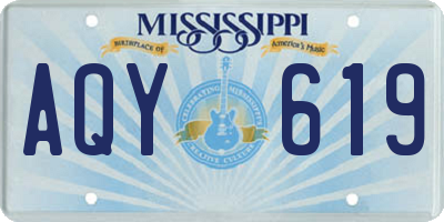 MS license plate AQY619