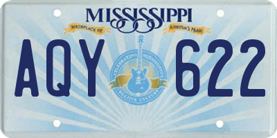 MS license plate AQY622