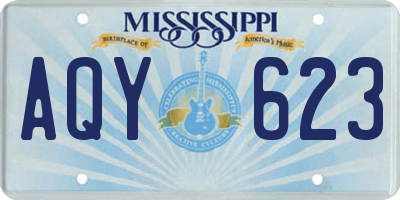 MS license plate AQY623