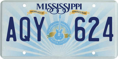 MS license plate AQY624