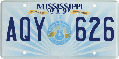 MS license plate AQY626